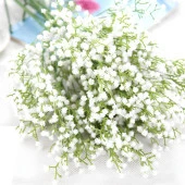 Nettenevime Yapay Çiçek Plastik Beyaz Cipso Demeti 5 Dallı Gelin Çiçeği Ve Aranjman Aradal Çiçeği 30cm - 5