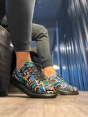 Yüksek Taban Renkli Baskılı Günlük Ayakkabı 046 Siyah (Siyah Taban) thumbnail 1