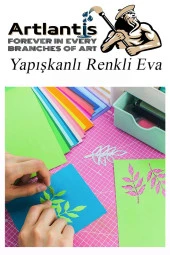 Yapışkanlı Eva 50x70 cm 10 Renk 1 Paket Yapışkanlı Eva Süngeri 10'lu Okul Kreş Anasınıfı Elişi Etkinlikleri - 5
