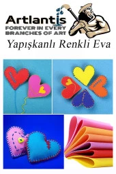 Yapışkanlı Eva 50x70 cm 10 Renk 1 Paket Yapışkanlı Eva Süngeri 10'lu Okul Kreş Anasınıfı Elişi Etkinlikleri - 7