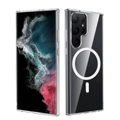 Samsung Galaxy S24 Ultra Kılıf Magsafe Şarj Özellikli Şeffaf Sert PC Embos Kapak thumbnail 11