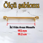 Prade 192 mm Gold Altın Metal Kulp Çekmece Mobilya Mutfak Dolap Kapak Kulpları Dolabı Kulbu Kulpu thumbnail 2