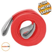 Sapan Polyester Spanzet 5 Ton 2 Metre Kırmızı Sağlam Yük Kaldırma Taşıma İndirme Halat - 1