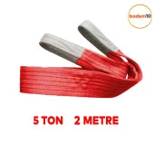 Sapan Polyester Spanzet 5 Ton 2 Metre Kırmızı Sağlam Yük Kaldırma Taşıma İndirme Halat - 4