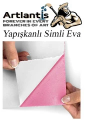 Simli Yapışkanlı Eva 35x50 cm 10 Renk 1 Paket Simli Yapışkanlı Eva Süngeri 10'lu Okul Kreş Anasınıfı Elişi Etkinlikleri - 4
