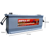 Mega DC Premium Line 12V 135 Amper 840A (EN) Akü (2025 ÜRETİM) thumbnail 2