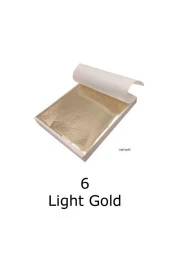 Varak Kaplama Yaprak Metalik Folyo İmitasyon 9x9cm 10lu Paket 6 Light Gold R5799F6-6 - 1