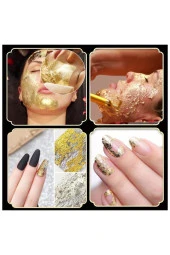 Varak Kaplama Yaprak Metalik Folyo İmitasyon 9x9cm 10lu Paket 7 Champagne Gold R5799F-7 - 12