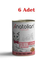 Anatolian Premium Adult Salmon Somonlu Yetişkin Kedi Konservesi 400 gr 6 Adet - 1