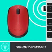 Logitech M171 Kablosuz Mouse Kırmızı USB 12 Ay Pil Ömrü - 3