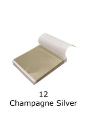 Varak Kaplama Yaprak Metalik Folyo İmitasyon 9x9cm 10lu Paket 12 Champagne Silver R5799F-12 - 1