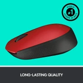 Logitech M171 Kablosuz Mouse Kırmızı USB 12 Ay Pil Ömrü - 1