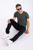 Erkek Denim Siyah Slim Fit  Likralı Dar Kot Jean Pantolon 2130 - 5