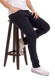 Erkek Denim Regular Fit Rahat Kalp Normal Bel Düz Paça Dört Mevsim Likralı Kot Pantolon 95505-Füme - 6