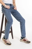 Erkek Denim Regular Fit Rahat Kalp Normal Bel Düz Paça Likralı Kot Pantolon 95505 Açık Mavi - 6