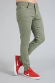 Yeni Sezon Erkek Denim Slim Fit Likralı Kot Jean Pantolon 2165-Yeşil thumbnail 2