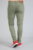 Yeni Sezon Erkek Denim Slim Fit Likralı Kot Jean Pantolon 2165-Yeşil thumbnail 3