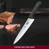 Victorinox 19cm Tırtıklı Dilimleme Bıçağı 5.2033.19 Siyah - 8