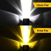 Honda Civic 1991-1995 Uyumlu Mercekli Far Ampulü Led Xenon Çift Renk Sarı-Beyaz Far Şimşek Etkili CSP Led Lamba Uzun Kısa 2 Adet Takım - 5