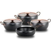 Oms Sirena 7 Parça Granit Döküm Tencere Seti Antrasit 3540 - 2