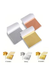 Varak Kaplama Yaprak Metalik Folyo 9x9cm 10lu 30 Laser Champagne Gold R5799F-30 - 8