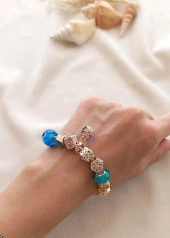 Bileklik Charm Nazar Boncuğu Kalp Yılan Zincir Bileklik thumbnail 4