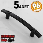 Alparslan 96 Mm (SERT PLASTİK) Siyah Çekmece Mobilya Mutfak Dolap Kulbu Kulpu Kulpları 5 Adet thumbnail 1