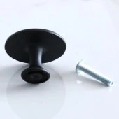 Daire Kulp Düğme Mat Siyah Mobilya Mutfak Dolabı Çekmece Dolap Kulpları Kapak Kulpu Kulb Metal thumbnail 5