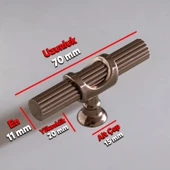 Arsin Bronz Metal Düğme Tek Vidalı Çekmece Mutfak Mobilya Dolabı Dolap Kulpu Kulbu Kulpları - 2