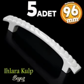 Ihlara 96 Mm (SERT PLASTİK) Beyaz Mobilya Çekmece Mutfak Dolap Dolabı Kulbu Kulpu Kulpları 5 Adet thumbnail 1
