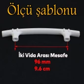 Alparslan 96 Mm (SERT PLASTİK) Beyaz Çekmece Mobilya Mutfak Dolap Kulbu Kulpu Kulpları 10 Adet - 2