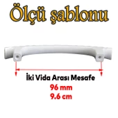 Ihlara 96 Mm (SERT PLASTİK) Beyaz Mobilya Çekmece Mutfak Dolap Dolabı Kulbu Kulpu Kulpları 5 Adet thumbnail 2