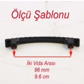 Ihlara 96 mm Kulp Sert Plastik Siyah Çekmece Mobilya Mutfak Dolap Kulbu Kulpu Kulpları 10 ADET - 2