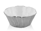 Lamedore Unformed Beyaz Silver Küçük Kase 20x20x10 cm 1BXS-107B1SWS - 1