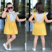 MODAVALS DOKUMA SLOPET POPLIN GÖMLEK & BANDANALI KIZ ÇOCUK SLOPET KOMBİN - 2