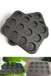 Çiçek Desenli Muffin Kalıbı Kek 12li Cupcake Kek Kapsülü Yapışmaz Mini Tart Kek Kapsülü - 1