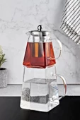 Kare Borosilikat Cam Çaydanlık Takımı 1500ml - 1