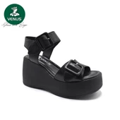 VENÜS 2313101Y DOLGU TOPUK DERİ TOKALI KADIN SANDALET - 2