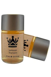 500 Adet Standart Otel Şampuanı Geniş Kapak Kraft 30 ml Silindir Şişe Tek Kullanımlık Kullan At thumbnail 3