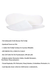 100 Adet Tek Kullanımlık Otel Terliği Çiftli Beyaz Çift Ambalajlı thumbnail 1