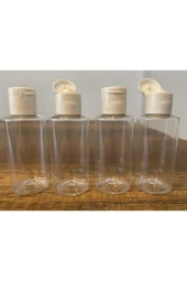 100 Adet 50 ml Şeffaf Plastik Şişe + Flip Top Kapak Dezenfektan Şişesi  Açmalı Kapak thumbnail 2