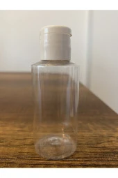 100 Adet 50 ml Şeffaf Plastik Şişe + Flip Top Kapak Dezenfektan Şişesi  Açmalı Kapak thumbnail 3