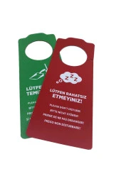 100 Adet Pvc Çift Taraflı Kart Rahatsız Etmeyin Odayı Temizleyiniz Otel Odası Kartı Kapı Askısı - 1