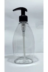 1 Adet 400 Ml Sıvı Sabunluk Siyah Pompalı Yassı Model Boş Şişe - 2