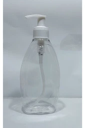10 Adet 400 Ml Sıvı Sabunluk Beyaz Pompalı Yassı Model Boş Şişe - 2