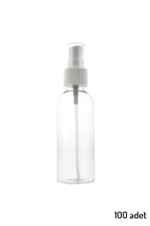 100 Adet 100 ml Boş Şişe Spreyli Kolonya Şişesi Doldurulabilir Cep Plastik Dezenfektan Parfüm Şişes - 1