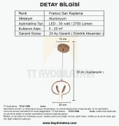 TT Aydınlatma TT317-FSR  Stilla Modeli Fransız Sarısı Kaplama Led Avize thumbnail 4