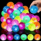 4 PCS FLASHING SPIKY LİGHT BALL 4 ADET SESLİ LED IŞIKLI KİRPİ YOYO TOP STRES OYUNCAĞI PİLLİ IŞIK thumbnail 5
