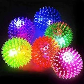4 PCS FLASHING SPIKY LİGHT BALL 4 ADET SESLİ LED IŞIKLI KİRPİ YOYO TOP STRES OYUNCAĞI PİLLİ IŞIK thumbnail 6