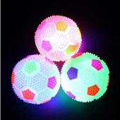 3 PCS FLASHING LİGHT UP BALL 3 ADET SESLİ LED IŞIKLI MİNİ FUTBOL TOPU YOYO IŞIKLI STRES OYUNCAĞI thumbnail 1